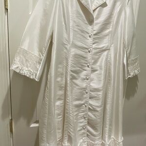 Elegant White Button-Down Dress